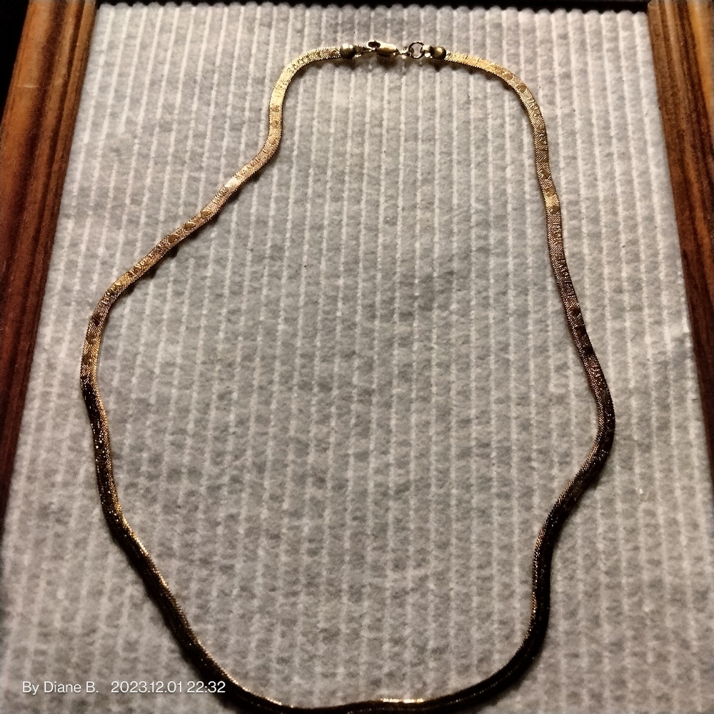 Gold Filled Herringbone Chain Necklace